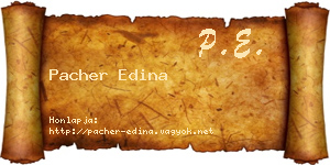 Pacher Edina névjegykártya